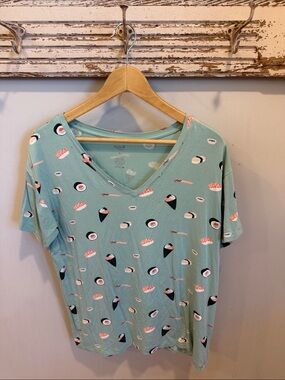 Kyte Baby Sushi Print V-Neck Womens Top Size Small